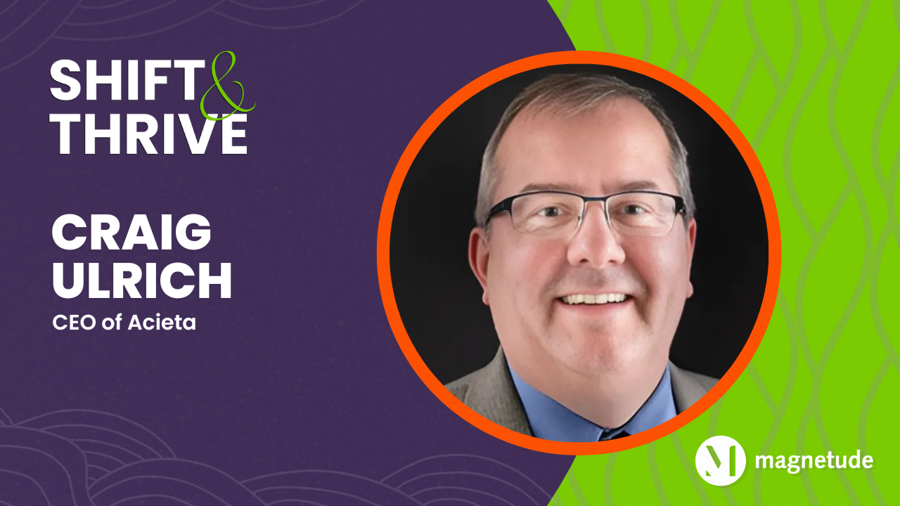Shift and Thrive podcast promo image with Craig Ulrich headshot