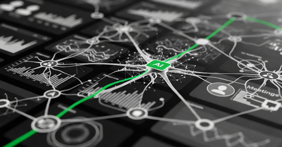 Green line representing AI across marketing tools