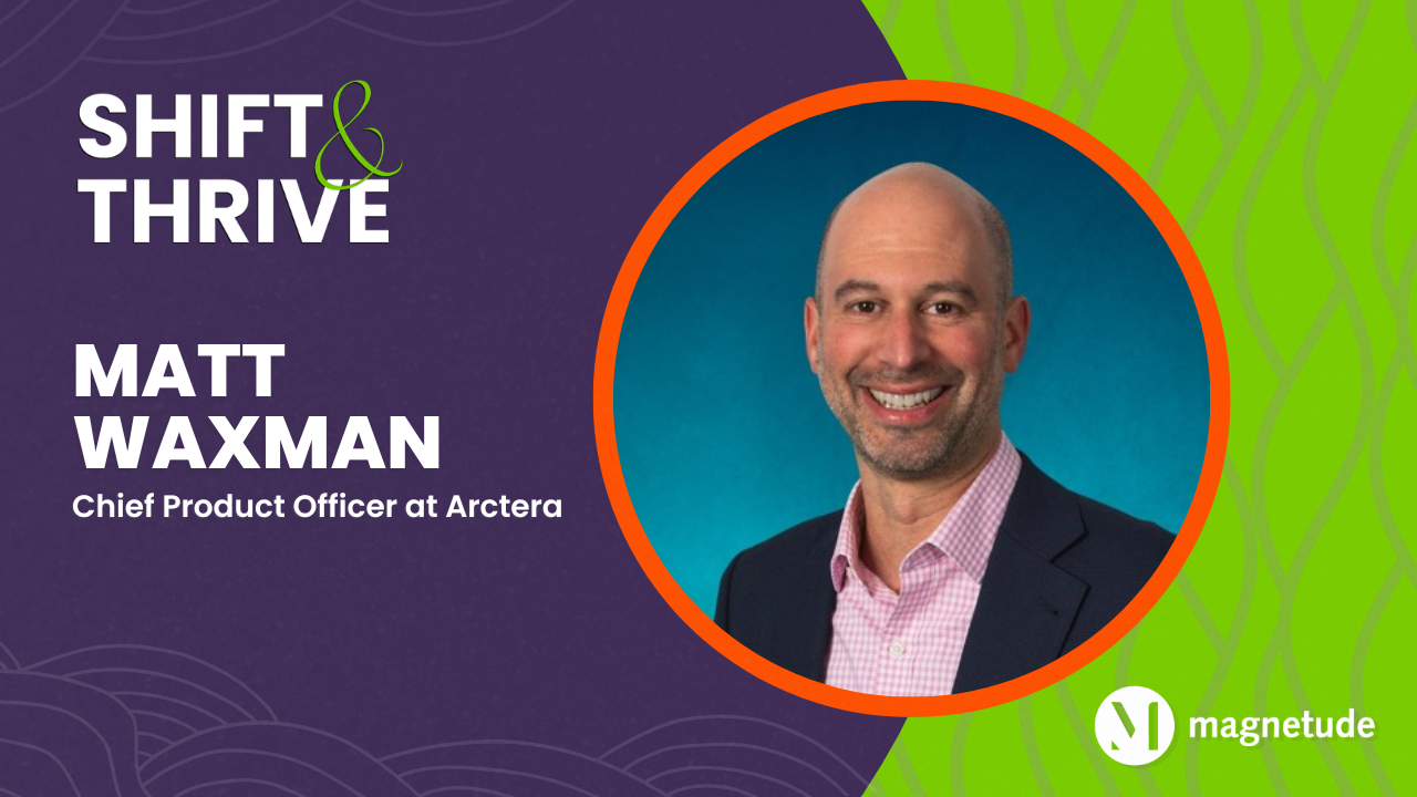 Shift and Thrive podcast promo image with Matt Waxman headshot