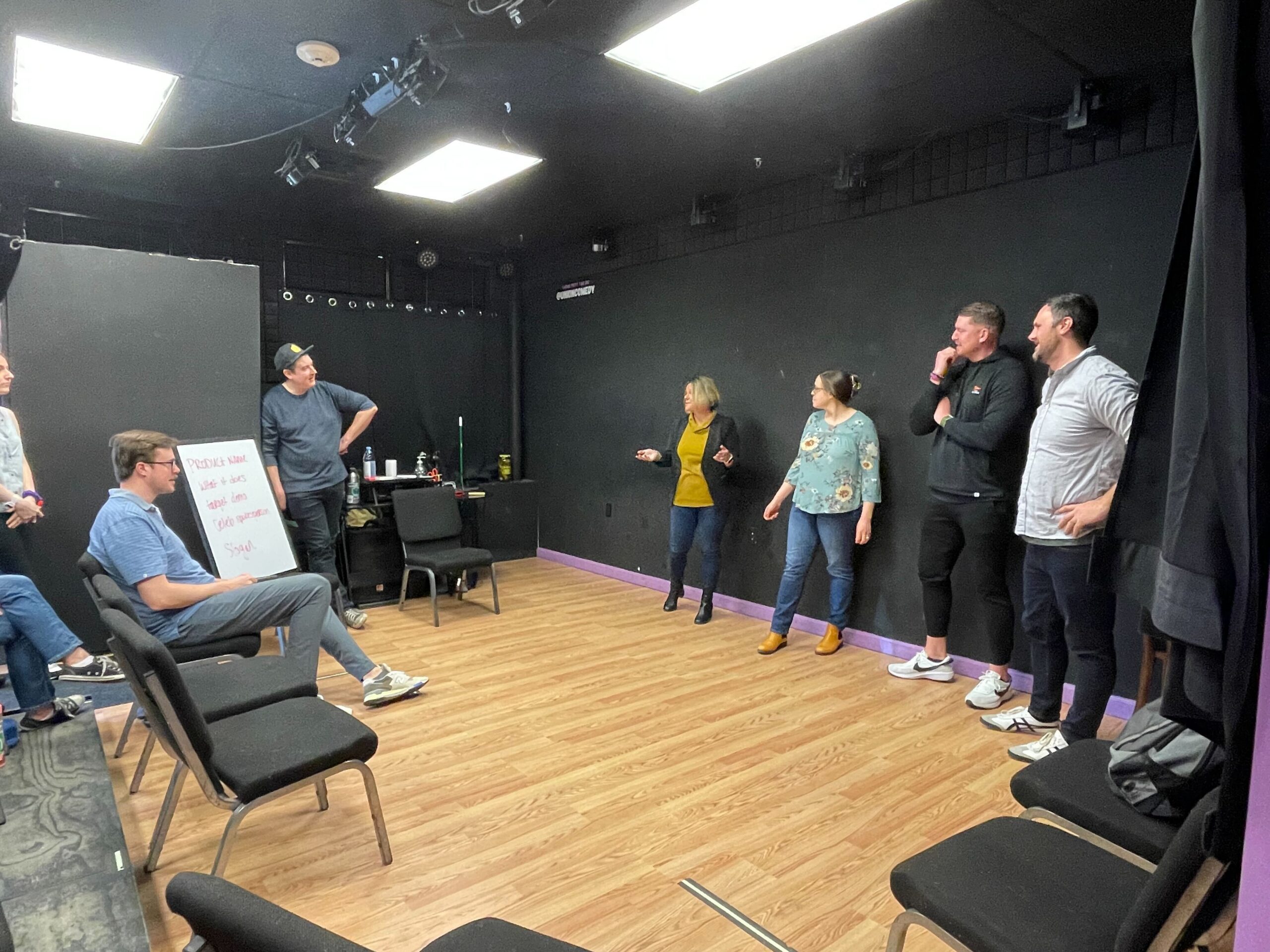 MAG team participating in an improv class